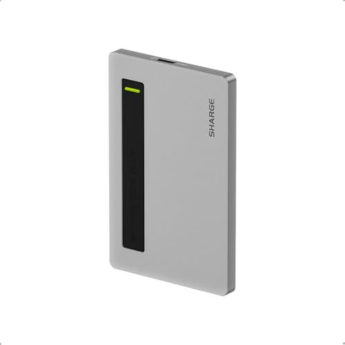 SHARGE Disk Plus SSD Enclosure 10Gbps M.2 NVMe USB C 3.2 Gen2, 0.24" Ultra Slim Aluminum Enclosure with Built-in Cable Support 2230/2242/2280 M Key SSDs for MacBook Pro, Steam Deck (SSD not Included) - Image 1