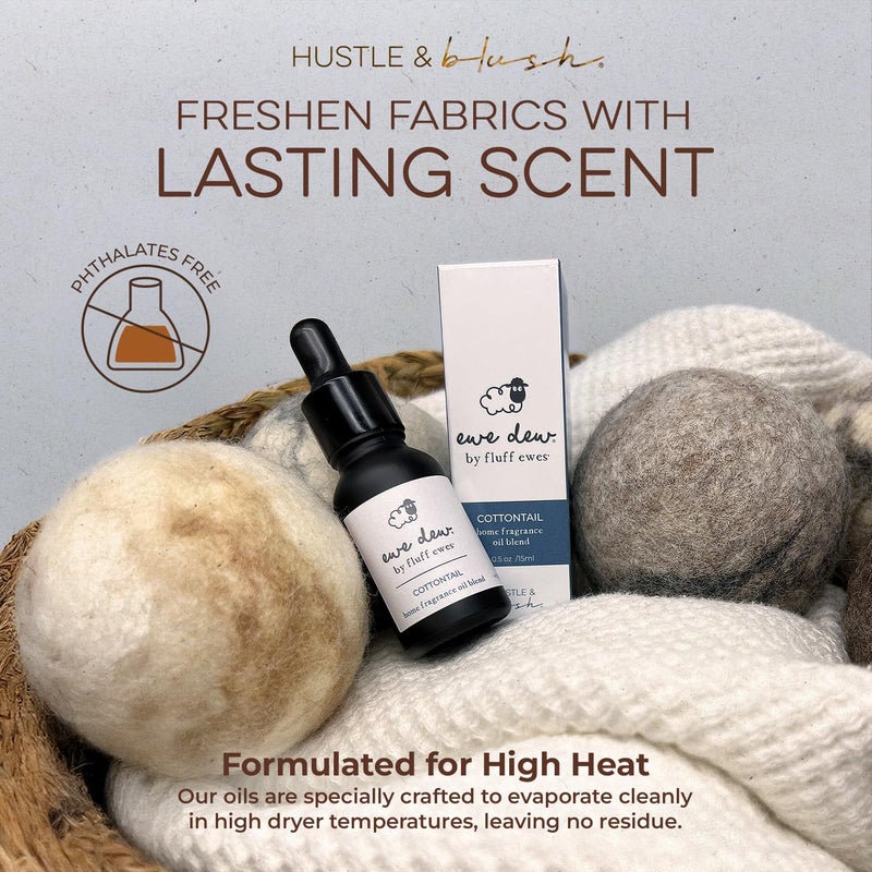 Hustle & Blush Essential Oils Blend for Dryer Balls, 15ml Cottontail, Natural Laundry Fragrance, Long-Lasting Fresh Scent, Ideal for Diffusers, Candle Making Holiday Gifts, Multi-Use for Home & DIY - Image 4