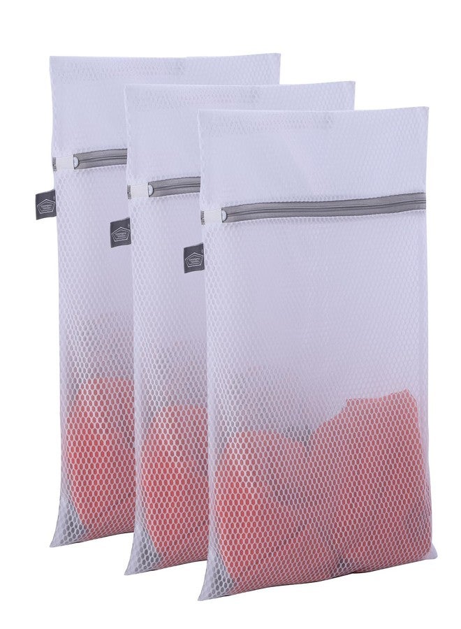 Kimmama Large Heavy Duty Mesh Wash Laundry Bag Net Fabric Durable and Reusable Wash Bag,Travel Storage Bag for Coats,Jeans,Bath Towels, Delicates, Bras, Socks, Shoes-Orange zipper - Image 1