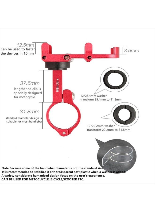 Gub Bicycle & Motorcycle Phone Mount - Aluminum Bike Phone Holder with 360°Rotation Adjustable Handlebar Phone Holder Compatible with iPhone XS XR 8 Plus,Compatible with Samsung S9/S8 (PLUS6 BLACK) - Image 3