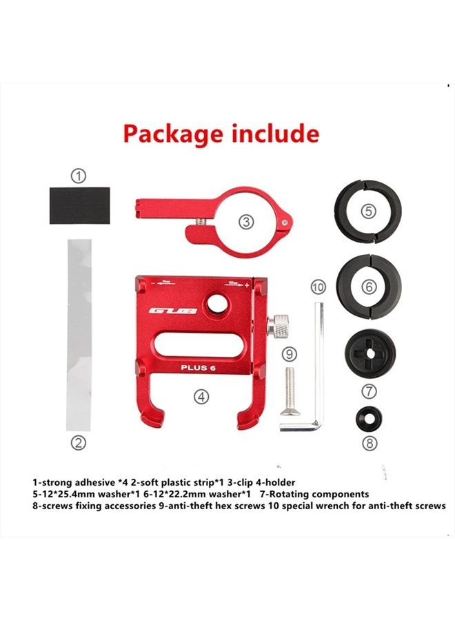 Gub Bicycle & Motorcycle Phone Mount - Aluminum Bike Phone Holder with 360°Rotation Adjustable Handlebar Phone Holder Compatible with iPhone XS XR 8 Plus,Compatible with Samsung S9/S8 (PLUS6 BLACK) - Image 4