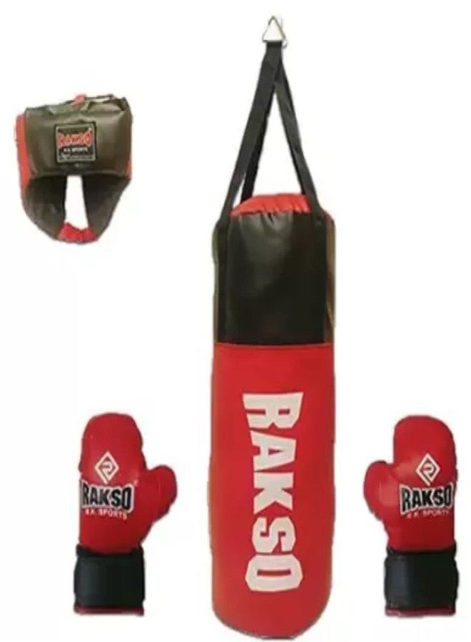 Rakso Boxing Kit for Kids Men with Boxing Gloves with Boxing Head Guard Punching Bag with for Kids 7 to 10 Years Combo - Image 2