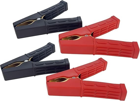 Crewbolt Heavy Duty Pure Copper Alligator Clips | 100-500A Jumper Cable Clamps | Car Battery Charger Clamps | Replacement Boost Clamps | Welding Machine Clamps for Car, Auto, Vehicle, Boat (4PCS) - Image 1
