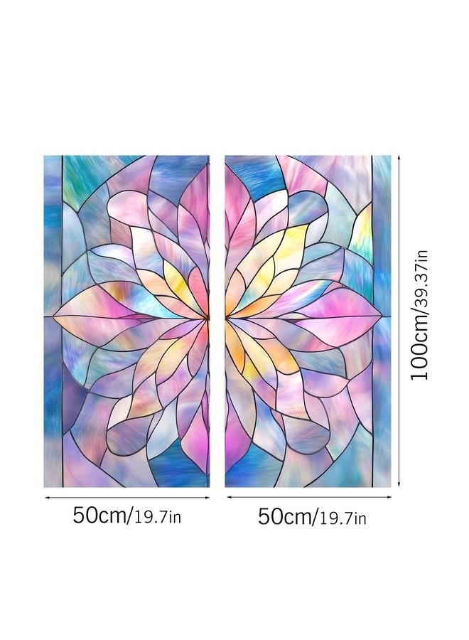 Bluejw BL304 Cross Border Square Colorful Electrostatic Glass Sticker Home Decorative Stained Glass Window Glass Film - Image 1