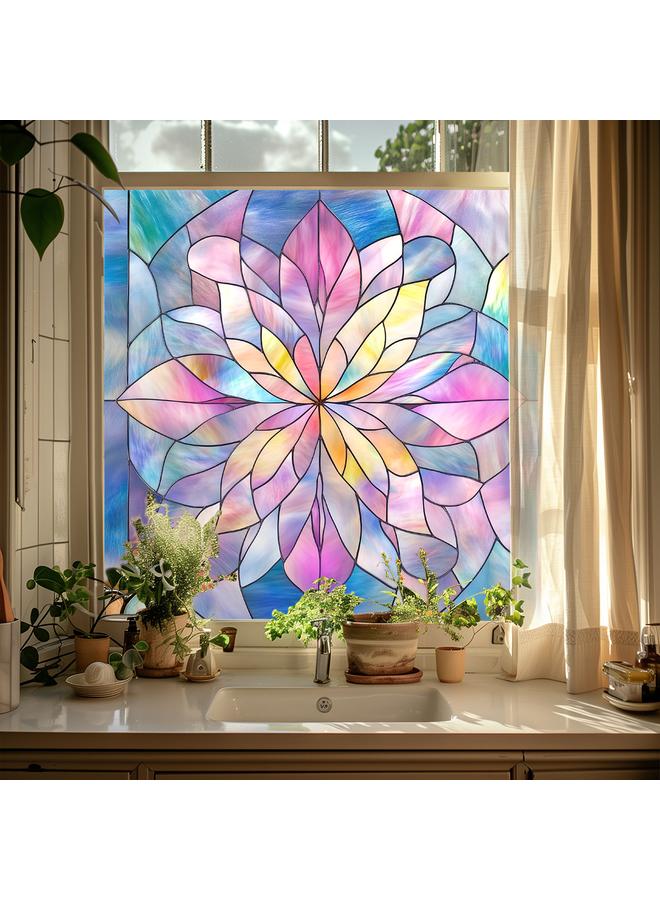 Bluejw BL304 Cross Border Square Colorful Electrostatic Glass Sticker Home Decorative Stained Glass Window Glass Film - Image 3