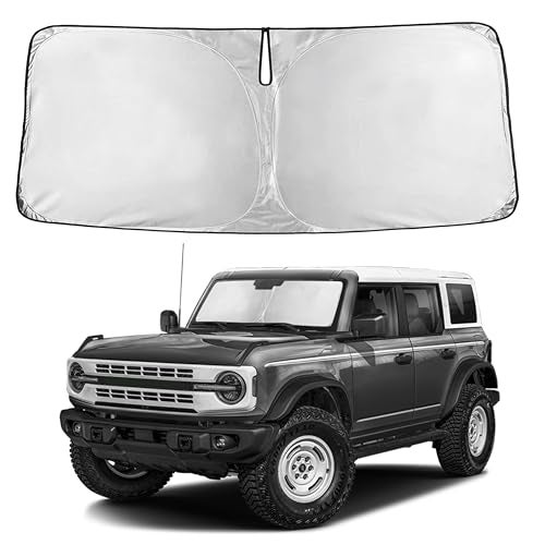 EcoNour Windshield Sunshade Compatible for Ford Bronco (Not for Bronco Sport) 2021-2024 2025 2026, Sun Visor for Front Windshield & Window Sun Shade Cover, UV Heat Protector, Car Accessories - Image 1