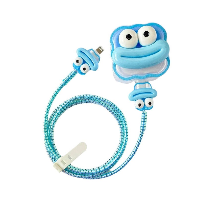 20W Charger Head and Cable End Protector Set with Cute Style in Purple with Decorative Design Anti Bend Protection and Daily Cable Care - Lilac Ribbon - Image 5