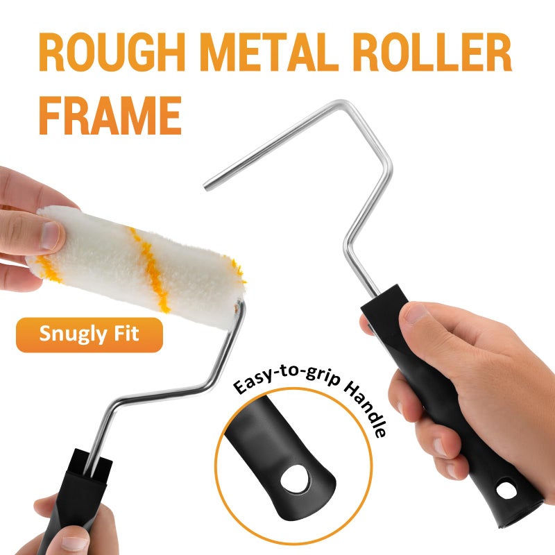 Eterna Mini Paint Roller Kit  10 Pieces Paint Supplies For House Painting With Paint Tray  4 Inch Paint Roller Covers&Frame  Perfect For Wall Decorating Home Diy - Image 3