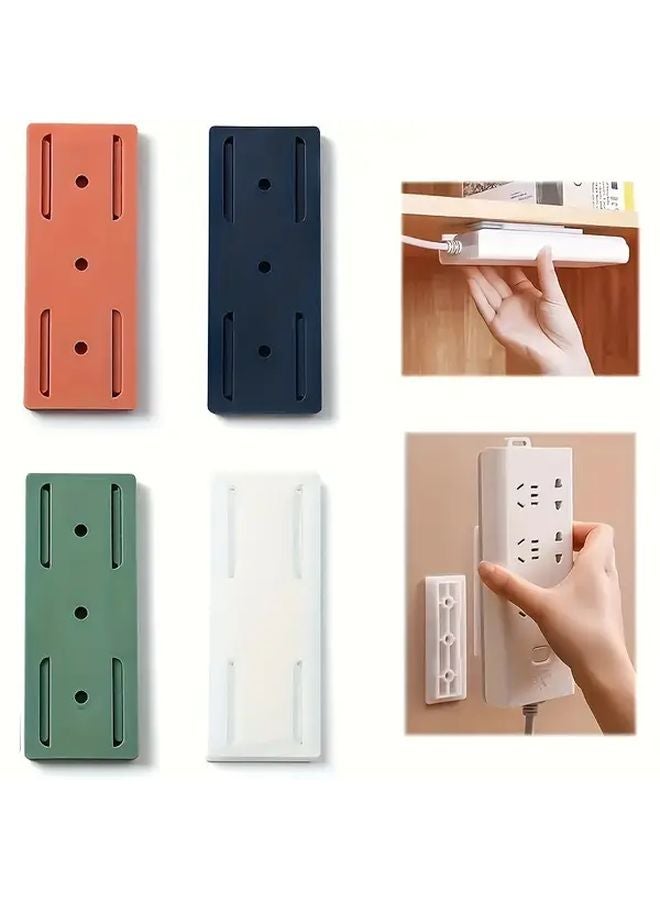Orange Wall Mounted Socket Organizer With Cable Management No Drill Installation - Image 2