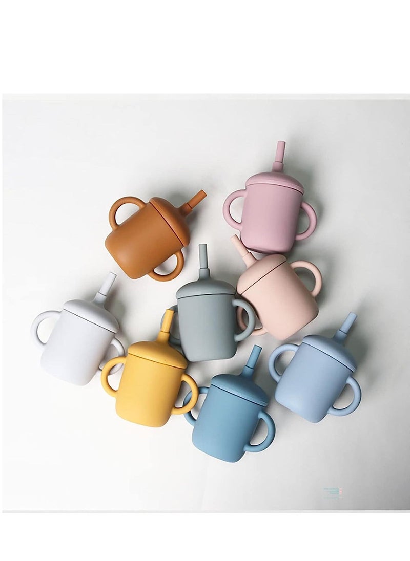 ULHYC Baby and Toddler Trainer Cup, 150 mL Silicone Sippy with Handles Lid and Straw, Spill Proof and Non-Slip (green) - Image 5