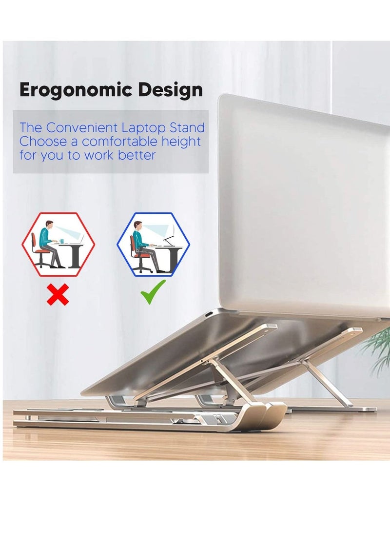 Laptop Stand, Adjustable Aluminum Laptop Tablet Stand, Laptop holder, Foldable Laptop Riser - Image 3