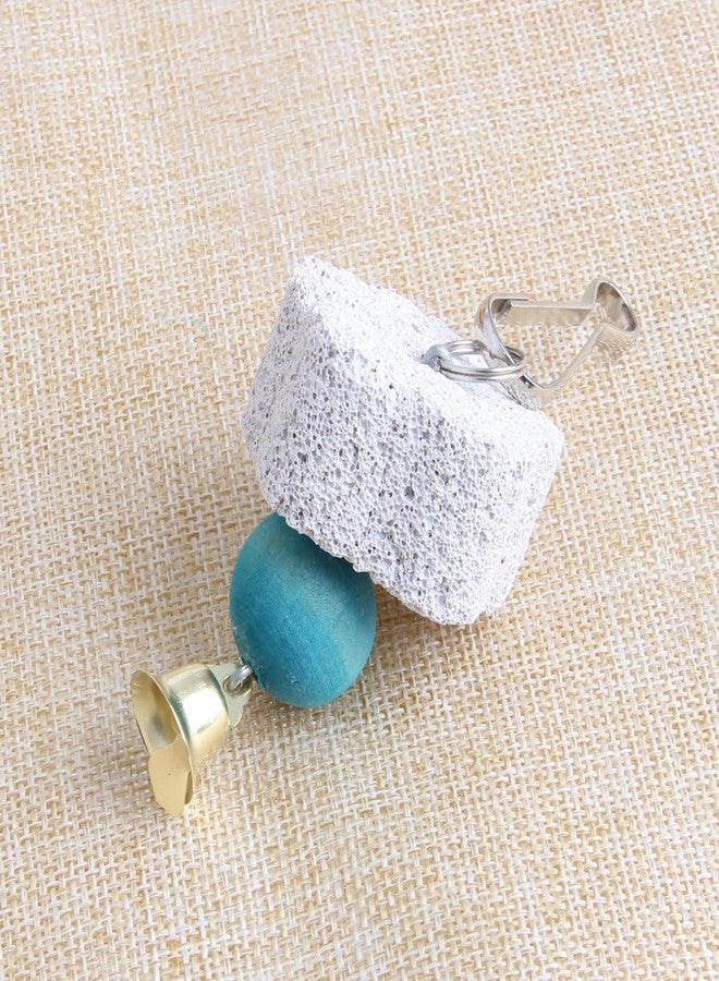 Essivox Bird Grinding Beak Stone with Bell, Mineral Lava Block, Teeth Trimming Chewing Toy for Chinchilla, Bunny, Parrot, Calcium Supplement - Image 4