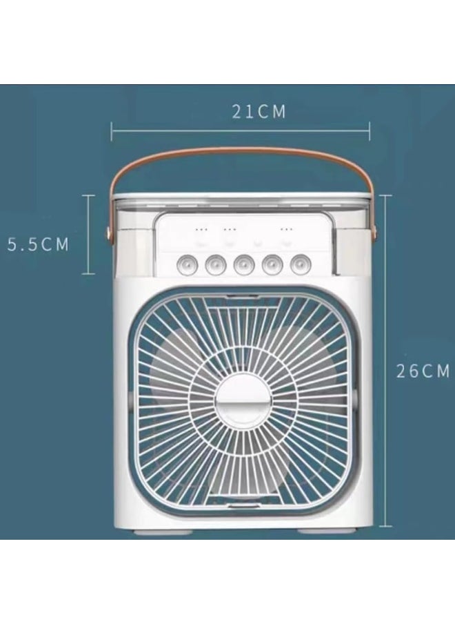 SHENGYI SHENGYI Portable Fan Mini Air Conditioner Fan, Desktop Misting Fast Cooling Fan With Led Light, Multifunctional Evaporative Air Cooler Oscillation/Humidifier/Timing Function For Room Office  - Image 2
