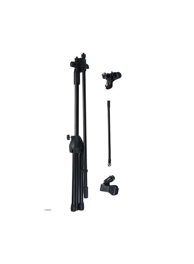 DUSALA Multi-Purpose Microphone Stand with Mobile Holder for Studio Recording Singing Video Floor Adjustable Stand, Phone Live Broadcast Boom Arm - Image 5
