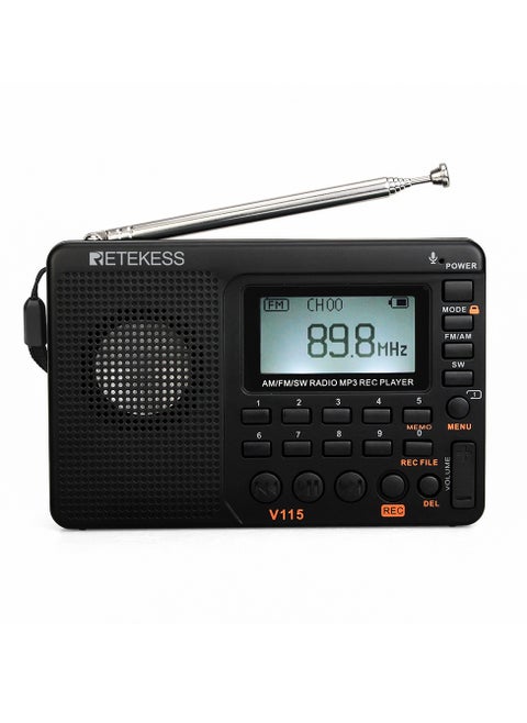 Rechargeable  Portable FM Radio, 3-Band Radio withFM/AM/SW/MP3 , Large Capacity Battery, Lightweight, Retro Style FM Radio, Strong And Stylish, Perfect Sound Quality ,  Digital Audio Radio Recorder