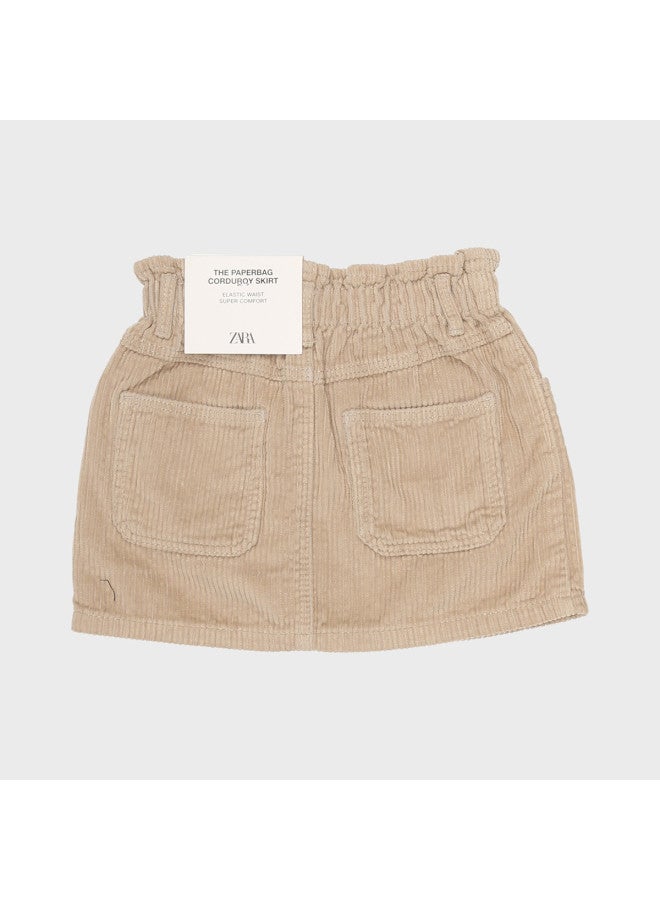 Zara Kids' Solid Color Large Pocket Cotton Comfortable Fashion Casual Cute Style Skirt - Image 3