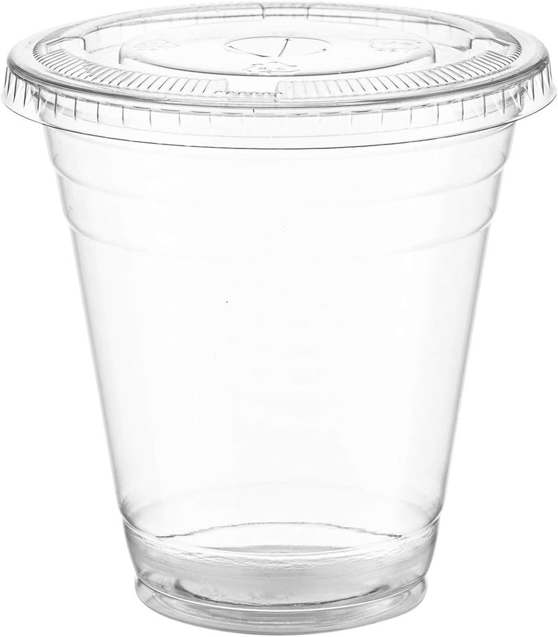 Zeml [100 Sets 12 oz. Plastic Cups With Lids, Smoothie Cups, Milkshake Cups - Image 2