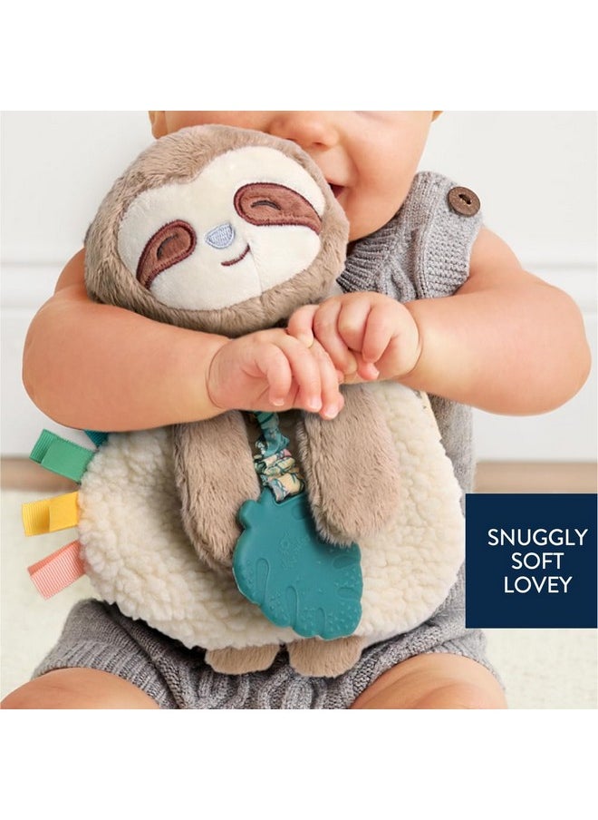 Itzy Ritzy Itzy Ritzy - Itzy Lovey Including Teether - Baby Lovey with Teether, Textured Ribbons & Dangle Arms - Features Crinkle Sound, Sherpa Fabric and Minky Plush (Sloth)  - Image 2