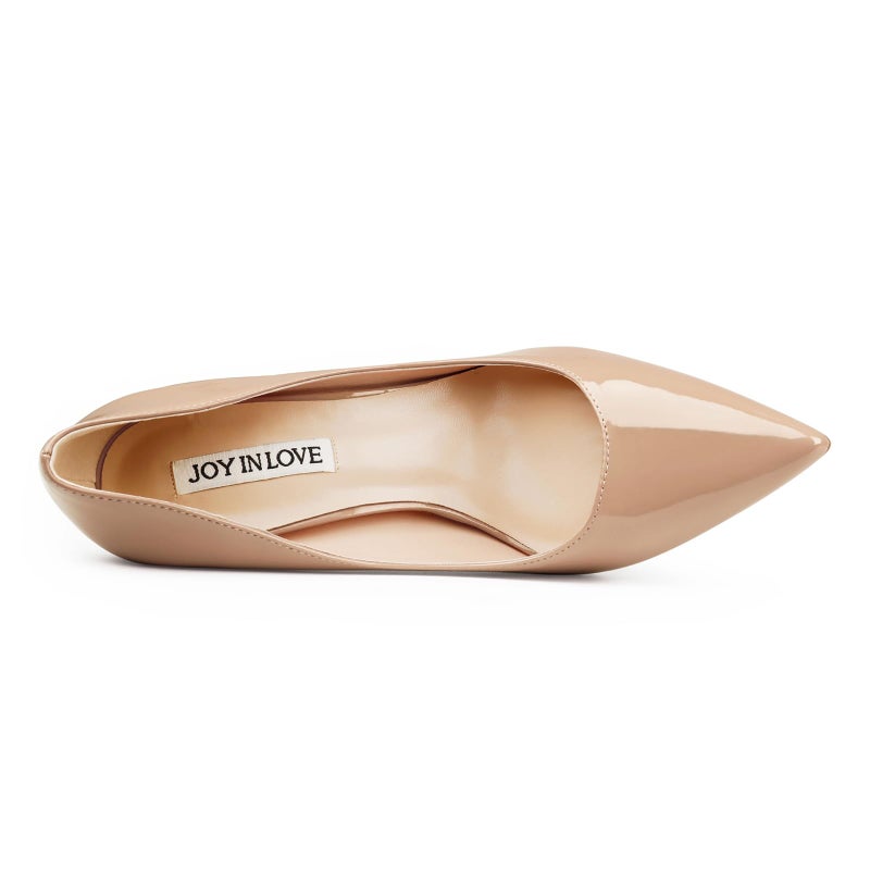 JOY IN LOVE Pumps for Women Chunky Heels Comfortable Block Heel Work Dress Pump Shoes New Nude 7.5US - Image 3