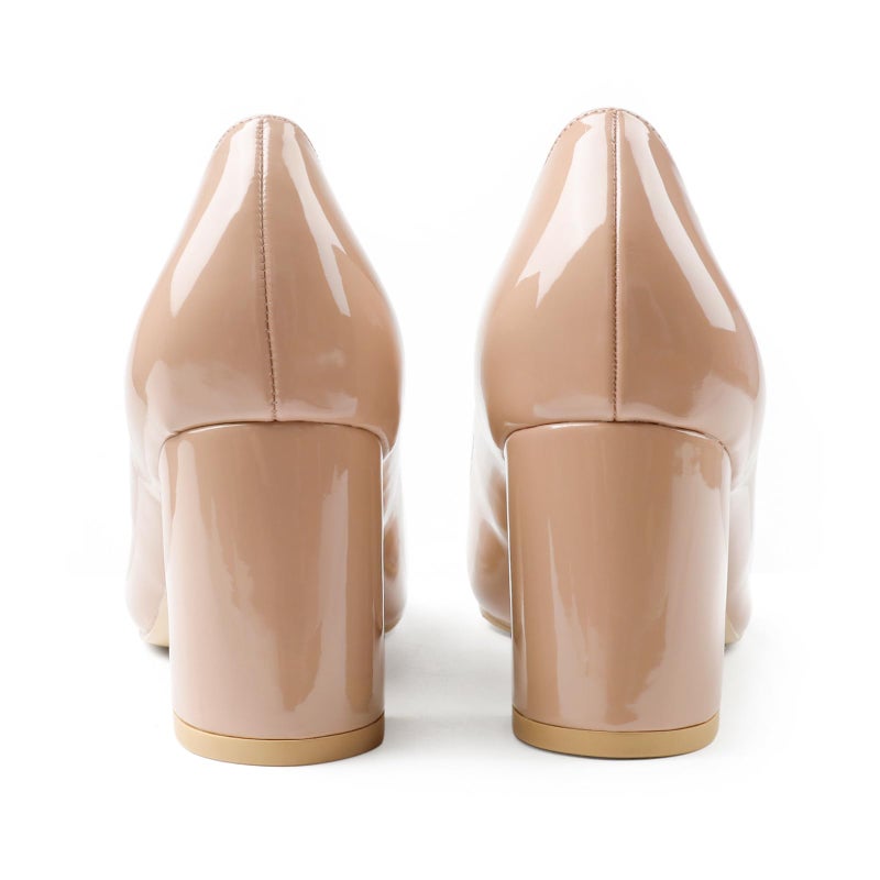 JOY IN LOVE Pumps for Women Chunky Heels Comfortable Block Heel Work Dress Pump Shoes New Nude 7.5US - Image 5