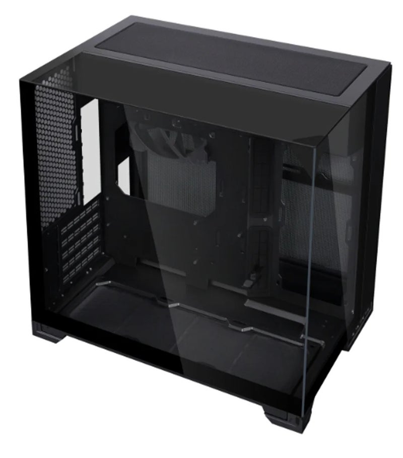 LIAN LI O11 VISION-M Micro-ATX PC Case, Dual-Chamber, 3-Sided Tempered Glass, 360mm Radiator, 410mm GPU Clearance, 162mm CPU Cooler, 12×120mm Fan Support, 140mm PWM Fan Included, USB-C, Black | O11VMX - Image 1