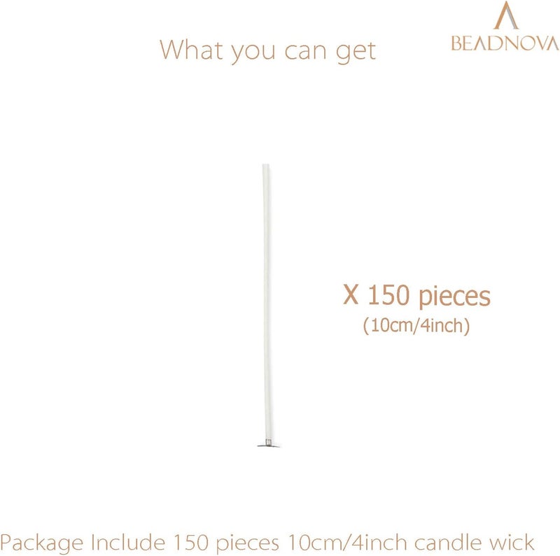 BEADNOVA Candle Cotton Wicks 4 Inch 150pcs Short Candle Making Wicks for Making DIY - Image 3