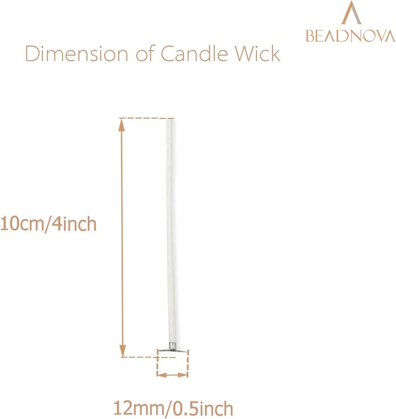 BEADNOVA Candle Cotton Wicks 4 Inch 150pcs Short Candle Making Wicks for Making DIY - Image 2