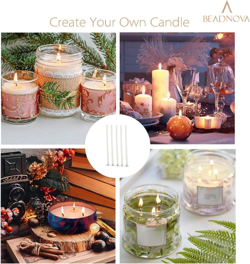 BEADNOVA Candle Cotton Wicks 4 Inch 150pcs Short Candle Making Wicks for Making DIY - Image 4