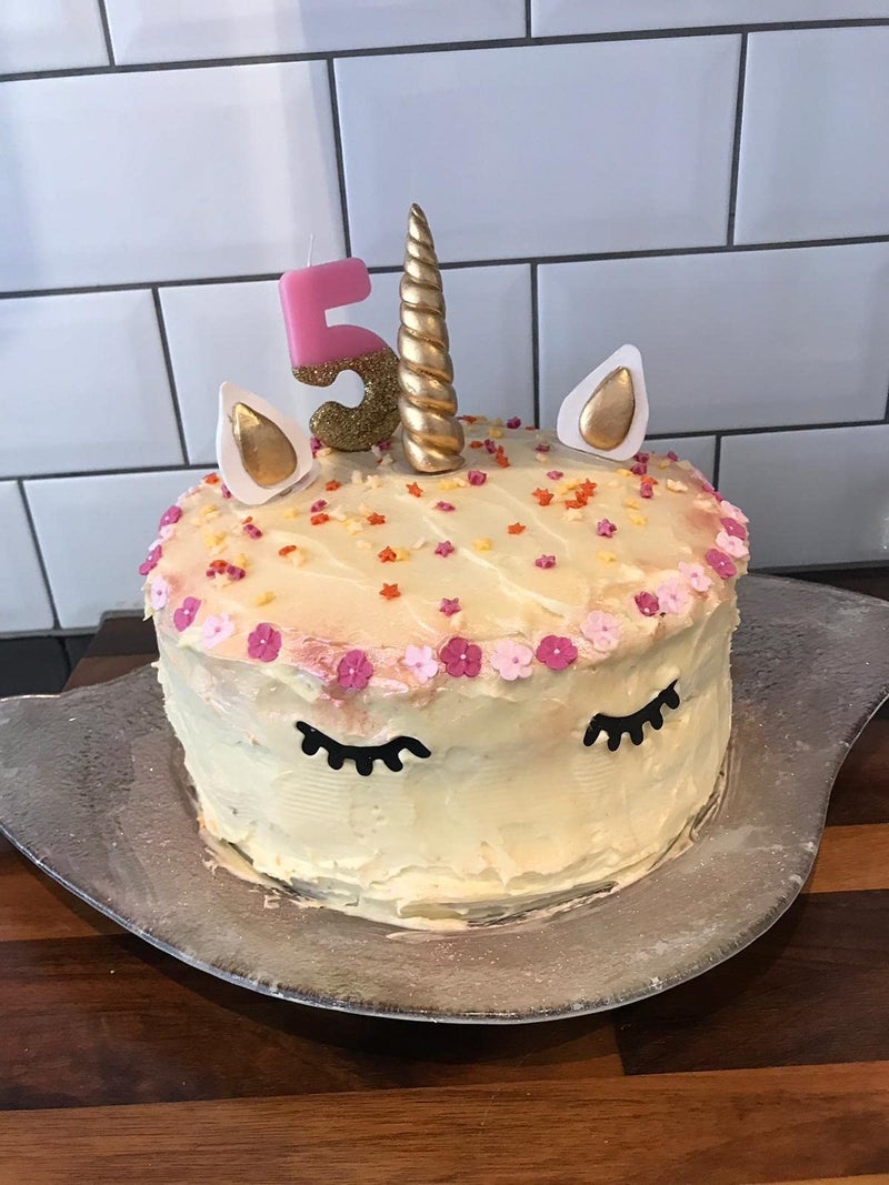 Talking Tables Pink Number 4 Candle with Gold Glitter Premium Quality Cake Topper Decoration For Kids, Adults, 40th Birthday Party, Anniversary, Milestone Age, Height 8cm, 3" - Image 2