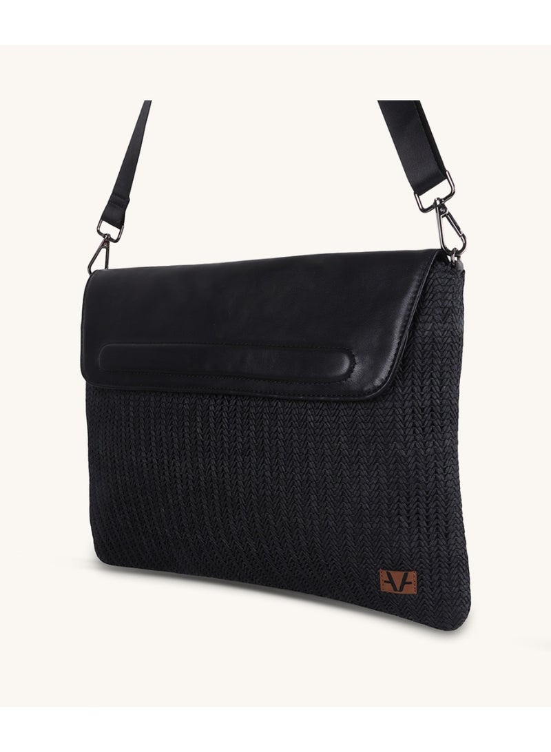 Avake Zenith Raffia Lightweight Sustainable Laptop Sleeve Handle Bag - Image 3