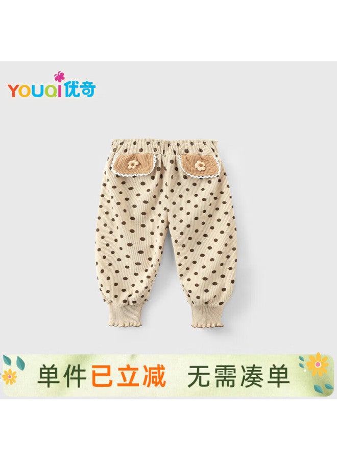 Youqi Girls' Pants Spring And Autumn Baby Long Pants Autumn Children's Fashion Casual Pants Infant Big Pants Toddler Autumn Pants - Image 1