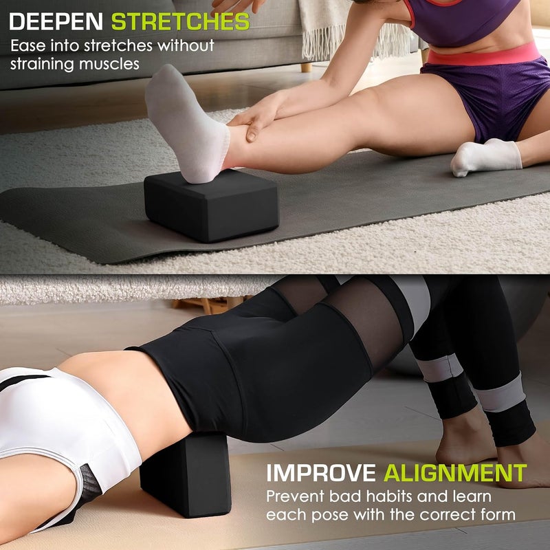ProSourceFit Foam Yoga Blocks Set of 2, High Density EVA Yoga Bricks, Sturdy Yoga Prop Large Size 4x 6 x 9 - Image 5