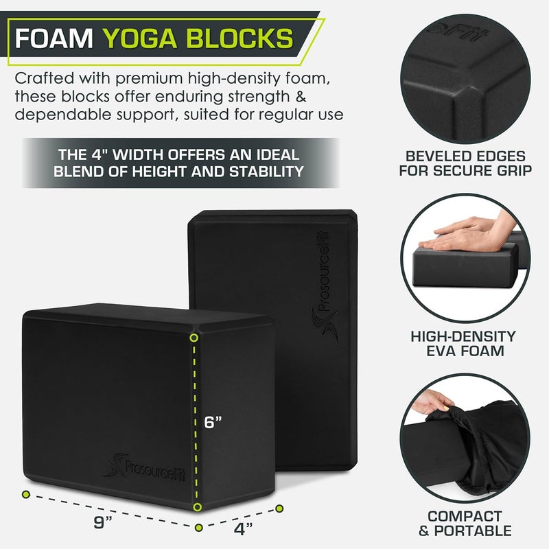 ProSourceFit Foam Yoga Blocks Set of 2, High Density EVA Yoga Bricks, Sturdy Yoga Prop Large Size 4x 6 x 9 - Image 3