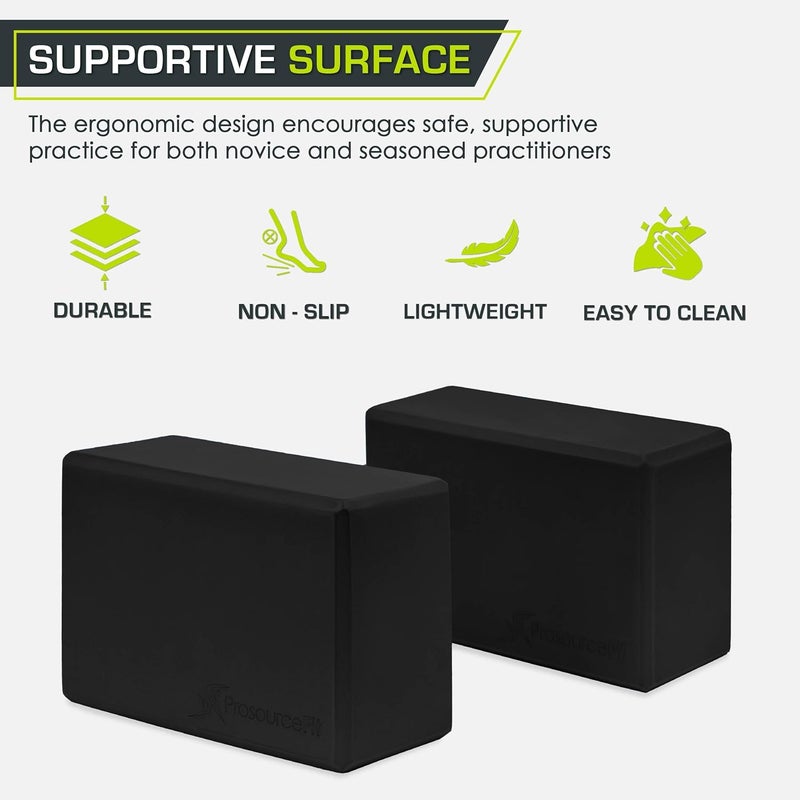 ProSourceFit Foam Yoga Blocks Set of 2, High Density EVA Yoga Bricks, Sturdy Yoga Prop Large Size 4x 6 x 9 - Image 4
