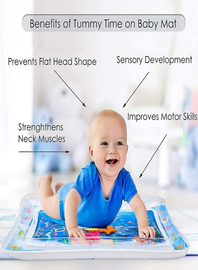 Quasar Tummy Time Water Mat For Babies Play and Toddlers Perfect Fun time Play Non Toxic Inflatable Water mat Little Kids Bath Enjoyment Holidays Picnic Playing Indoor and Outdoor Best Gift Your Children - Image 3