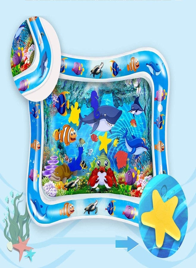 Quasar Tummy Time Water Mat For Babies Play and Toddlers Perfect Fun time Play Non Toxic Inflatable Water mat Little Kids Bath Enjoyment Holidays Picnic Playing Indoor and Outdoor Best Gift Your Children - Image 1