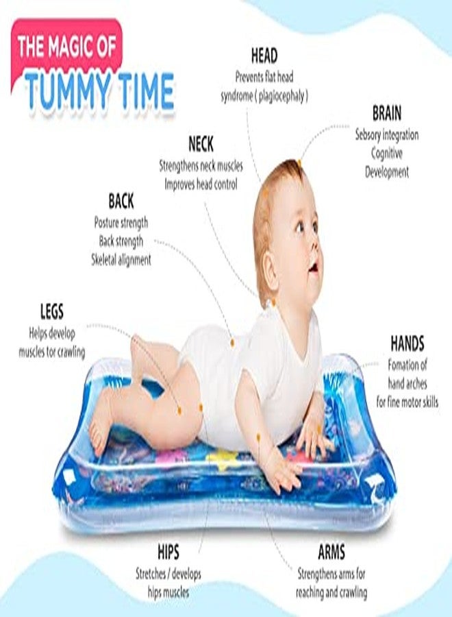 Quasar Tummy Time Water Mat For Babies Play and Toddlers Perfect Fun time Play Non Toxic Inflatable Water mat Little Kids Bath Enjoyment Holidays Picnic Playing Indoor and Outdoor Best Gift Your Children - Image 2