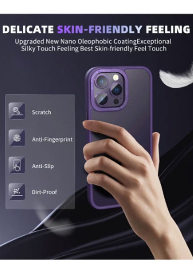 Ant - iPhone 14 Pro 6.1" Protective Case, Frosted Phone Cover Scratch and Fingerprint Resistant Case (Dark Purple) - Image 1