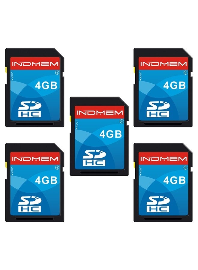 Sinobright INDMEM SD Card 4GB 5 Pack SDHC Class 4 Flash Memory Card 4 GB Digital Camera Cards - Image 1