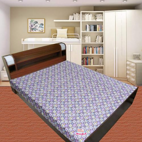 Nonibud Waterproof Plastic Mattress Protection Sheet for Baby and Adult - Double Bed/King Size - 7.5 x 6.5 feet (Purple Rainbow) - Image 2
