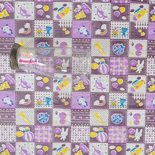 Nonibud Waterproof Plastic Mattress Protection Sheet for Baby and Adult - Double Bed/King Size - 7.5 x 6.5 feet (Purple Rainbow) - Image 3
