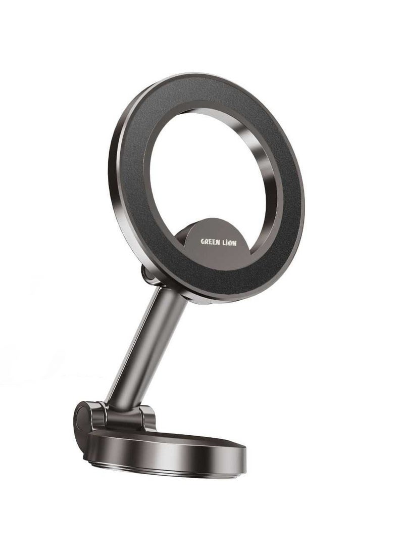 GREEN LION Maghold 360 Car Mount / 180° Folding / 360° Rotation / Secure & Stable/ Flexible / Compatible with Magsafe //Car Dashboard/car Windshield/Home Phone Mount - Black  - Image 1
