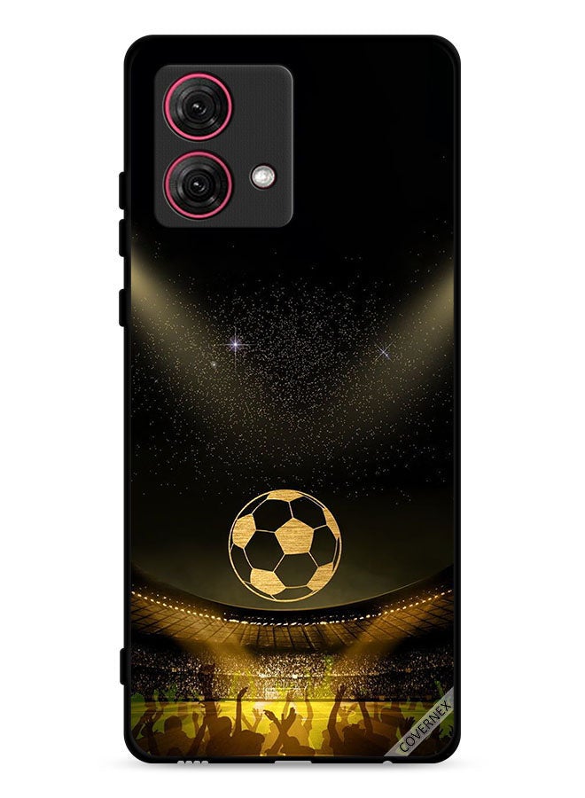 Covernex Motorola Moto G84 5G Protective Case Cover Black Retro Football Movie Background  - Image 1