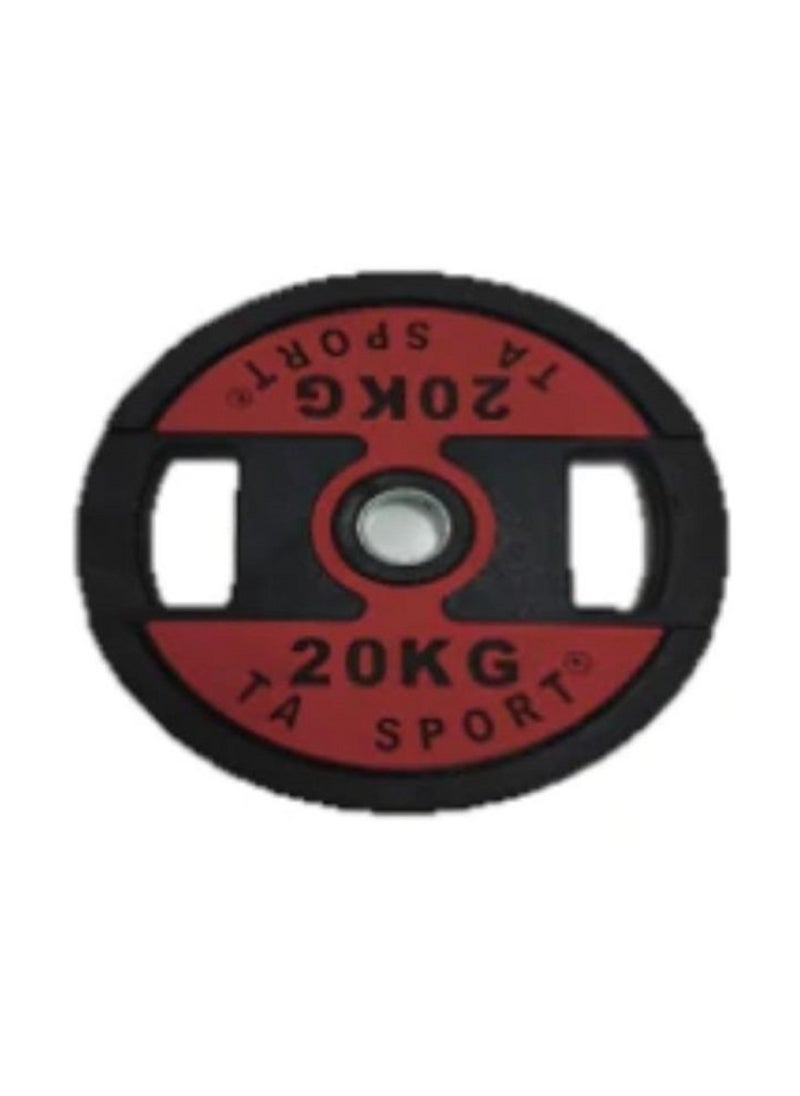 TA SPORT Sport Olympic Weight Plate With Rubber Finish 20 Kg Barbell Weight Plate Disc For Lifting & Strength Training 