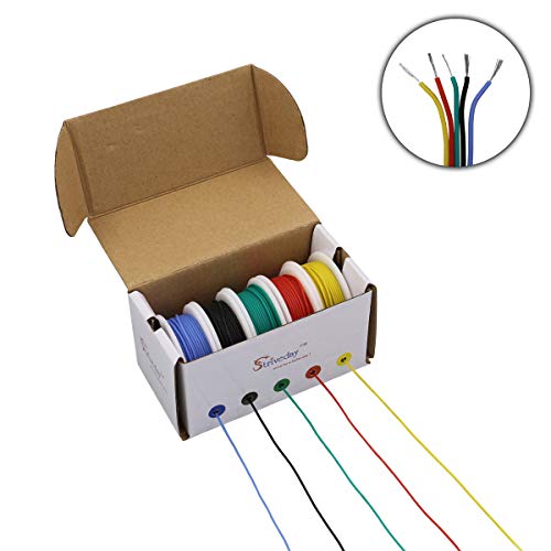 Striveday 24AWG Flexible Silicone Tinned Copper Hook Up Wire - 300V Stranded Electrical Cable for DIY Electronics & Electrical Projects (Box-1) - Image 3