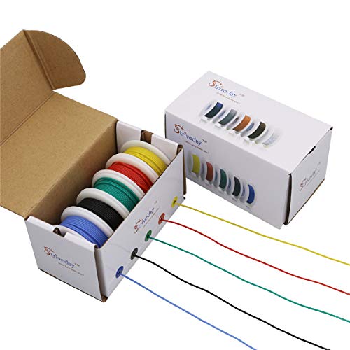 Striveday 24AWG Flexible Silicone Tinned Copper Hook Up Wire - 300V Stranded Electrical Cable for DIY Electronics & Electrical Projects (Box-1) - Image 1