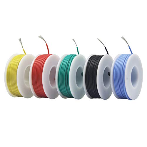 Striveday 24AWG Flexible Silicone Tinned Copper Hook Up Wire - 300V Stranded Electrical Cable for DIY Electronics & Electrical Projects (Box-1) - Image 2