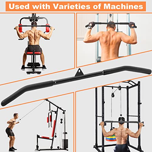 SERTT 39.37 Inch LAT Pulldown Bar Attachment for Pulley Cable Machine, Curl Tricep Press Down Bar with Rubber Handle, LAT Pull Down Bar Accessories for Gym, Strength Workout, Muscle Building - Image 5