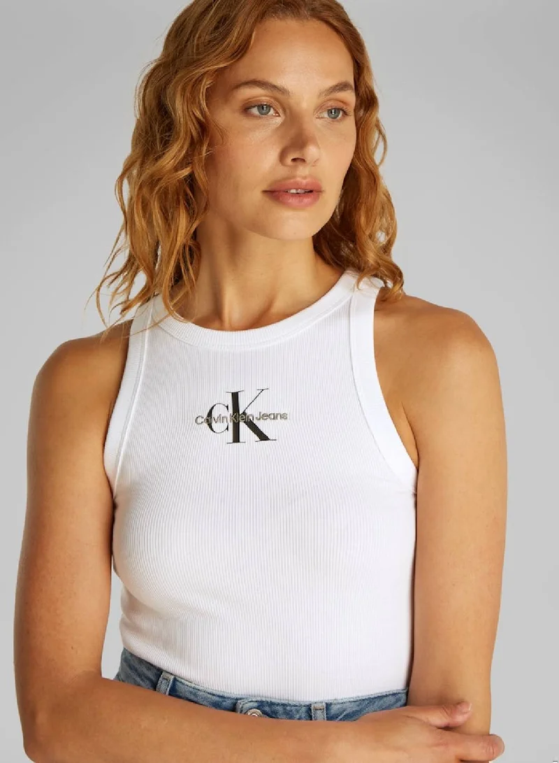 Calvin Klein Jeans Slim Ribbed Monogram Tank Top