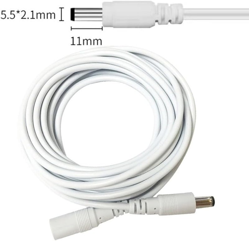 10 متر كابل تمديد تيار مستمر 12 فولت سلك طاقة مقاس 5.5 مم × 2.1 مم موصل لشريط LED وكاميرا وموجه وطابعة - Image 3